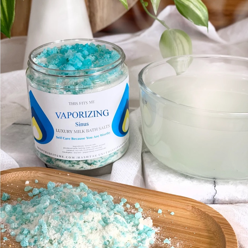 Vaporizing Aromatherapy Sinus Luxury Milk Bath Salts Facial Foot Bath NWT